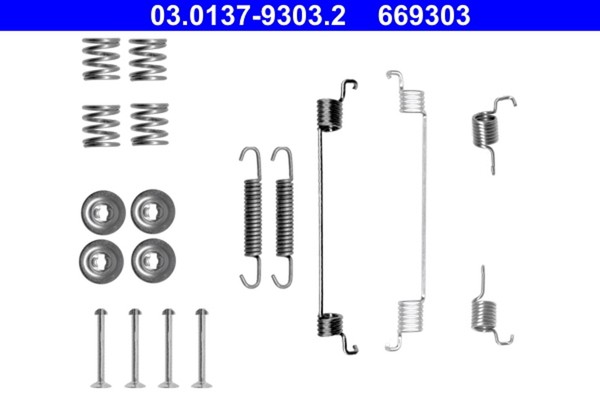 ZubehöRsatz Bremsbacken Ate 03.0137-9303.2 FüR Ford Fiat 500 RU8 Ka Panda Tdci-image