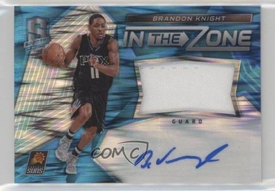 2016 Spectra In the Zone Memorabilia Neon Blue 2/99 Brandon Knight #28 Auto fm0