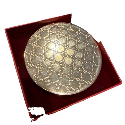GUCCI Parfums Gold Compact Double Sided Mirror Brand New In Box