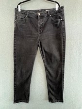 M S Black Slim Jeans Size 18 Short Womens High Rise Stretch