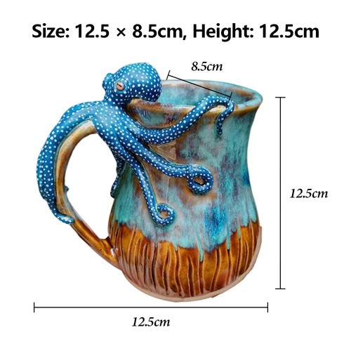 Taza de café hecha a mano de resina de pulpo 3D - Mango de tentáculo esculpido único - Imagen 16 de 20