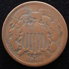 KAPPYSCOINS GH847 1864 GOOD   CIVIL WAR USED AND DATE  TWO CENT PIECE