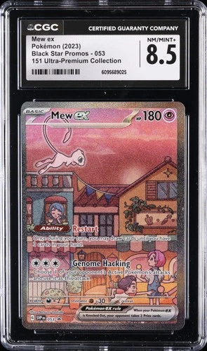 2023 POKEMON BLACK STAR PROMOS 151 ULTRA-PREM COLL #053 MEW EX CGC 8.5