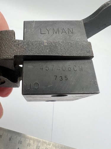Lyman Bullet Mold 457406 .458-459 diametro 475 grana naso tondo GS manici legno - Foto 2 di 5