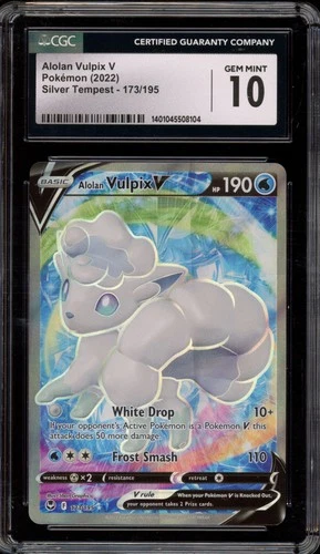 Pokemon Alolan Vulpix V Silver Tempest Full Art #173 CGC 10 Gem Mint