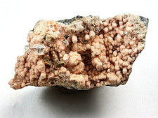 MINERALS : RHODOCHROSITE WITH SOME QUARTZ XTLS ON MATRIX, BROKEN HILL, AUSTRALIA