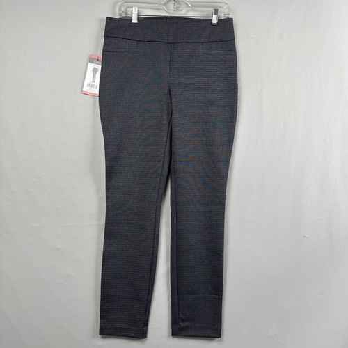 Dalia Narrow Leg Tummy Control Pants Womens size M Pull On Career Houndstooth