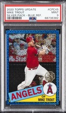 2020 TOPPS UPDATE SILVER PACK 1985 CHROME PROMO #CPC45 MIKE TROUT 98/150 PSA 9