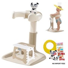 Baby Shower Stand with Support,2-in-1 Sitting Standing Baby Bath Stand with