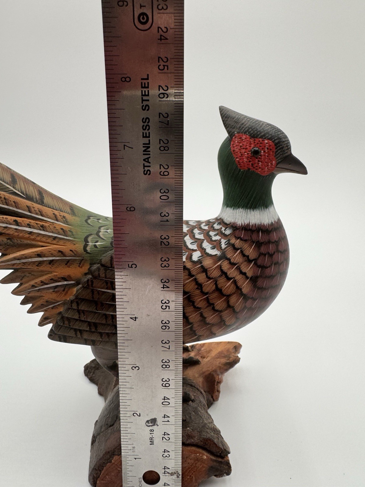 Pheasant Wooden Hand Painted Heritage Industries Stamped Item No WC-9