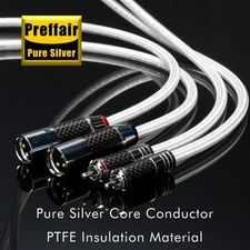 Pure Sliver Hifi Audio RCA To XLR Cable Cord Rhodium Plate Connector Signal Wire