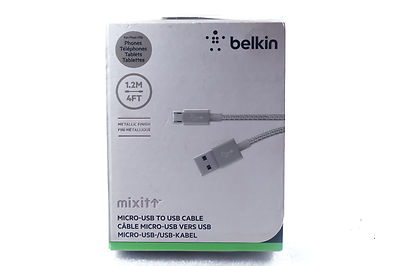 Belkin 4-Foot MIXIT Metallic Silver Durable Micro USB Cable for Android devices