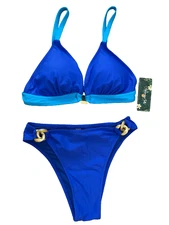 Blooming Jelly 2 Piece Bikini Set - Size M (Blue)
