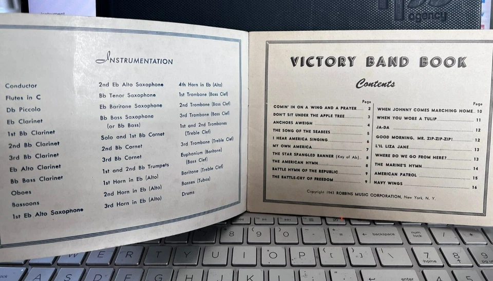 Vintage 1943 Victory Band Book by Paul Yoder - Image 3 of 3