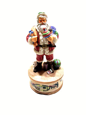 Willitts Santa Claus Music Box Figurine 5437 Goodies White Christmas