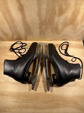 Riedell Vintage Mens Size 11 N Ice/Roller Skate Boots Steel Blades CRACKING READ