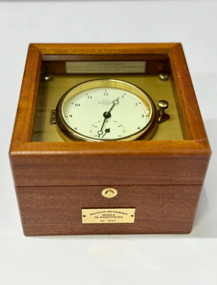 Antiguo Reloj Cronómetro Cuarzo Muhle Glashutte | Madera Marítima | Hecho en Alemania Foto 2 de 4