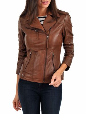 Biker da Donna in Vera Pelle Nappa Nero – Luciano Collezioni