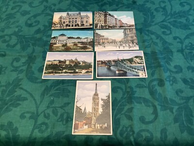 Ungarische Sammlung von 7 alten Ansichtskarten von Budapest aus dem Jahr 1918