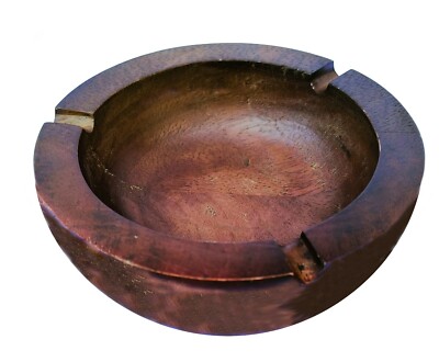Real Wooden Cigarette Ashtray Bowl Three Slot Office Gifts  Smoke/Friend/Tabletop