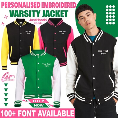 Personalisiert Bestickt Awdis Varsity Jacke Familie Baseball Stil Geschenke