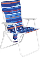 Sunnyfeel 15" Tall Folding Beach Chair, Oversized Portable High Seat Sand Chair