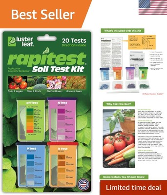Rapitest Soil Test Kit - Quick & Accurate pH & Nutrient Analysis for Gardens