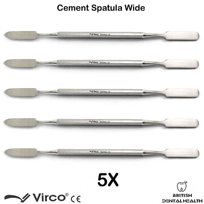 VIRCO 5X Dental Cement Mixing Spatulas WIDE Amalgam Wax Dentist Laboratory Tools