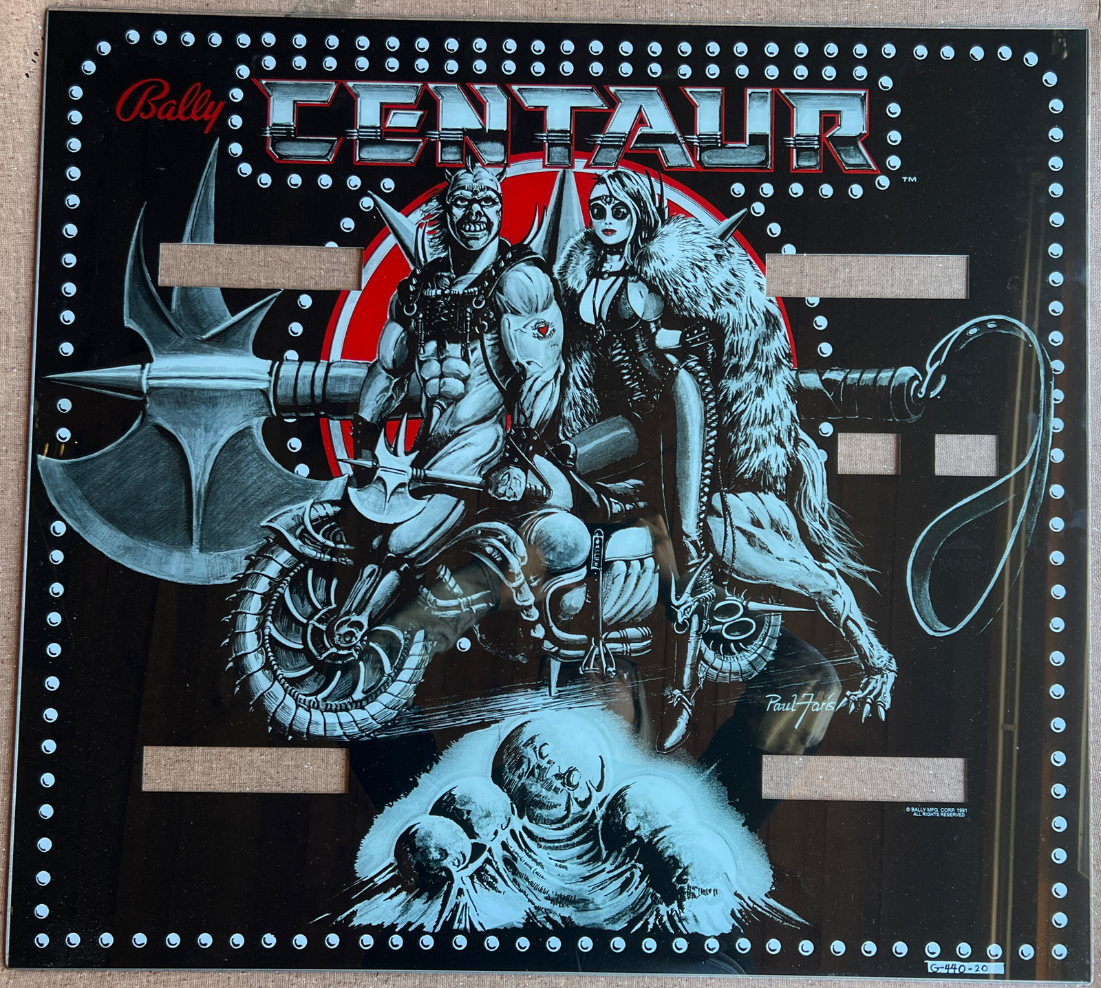 1981 Bally Pinball Back glass Centaur New eBay