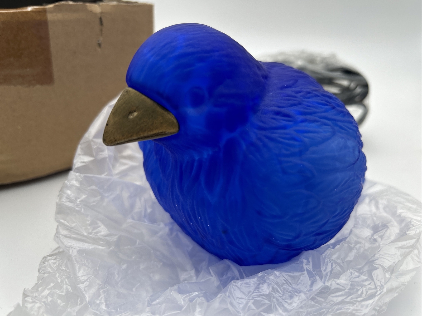 Tin Chi 2004 Andrea By Sadek Solid Brass Blue Glass Bird Lamp eBay