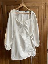 Ladies PrettyLittleThing White Dress-size 12