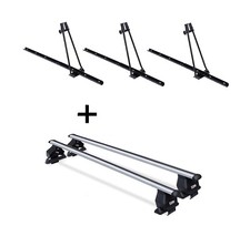 3x Fahrradträger ORION+Dachträger Menabo Tema für Toyota Aygo II 5Tür ab 15