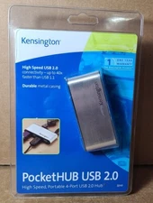 NEW Kensington PocketHUB #33141 High-Speed Portable 4 Port USB 2.0 Hub   (TR3)