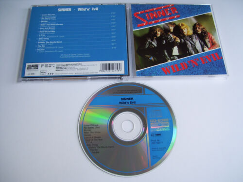 SINNER Wild 'n' Evil CD 1989 MEGA RARE OOP ORIGINAL 1st PRESS on KOCH RECORDS!!! - Afbeelding 1 van 5