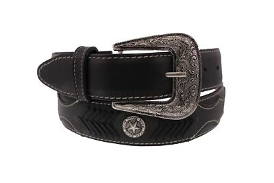 black western dress belt Black LEATHER CONCHO BELT L main image 0