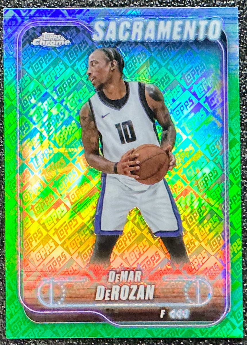 DeMar DeRozan 2024-25 Topps Chrome #55 Topps Green Refractor