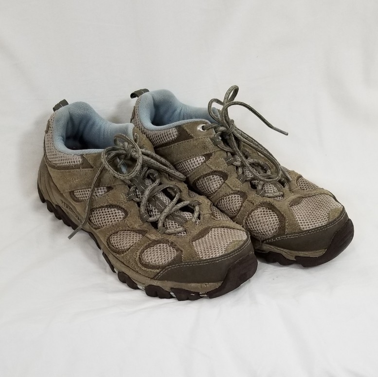 Scarpe da trekking Merrell donna ammortizzate ad aria in rete scamosciata taglia 10