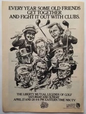 Liberty Mutual Legends of Golf              1985 Ad with Jack Davis Illustration