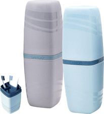 2 PCS Travel Toothbrush Case, Portable Multifunctional Toothbrush Holder, Toothb