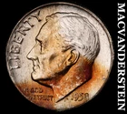 1958 Silver Roosevelt Dime - Choice Gem Brilliant Unc  Super Color  #K2689