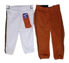 🥎 Women's XL White, Texas Gold Stripe Softball Pants, New TCK Brown Stirrup Lot