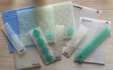 Embossing Folders Lot Congratulations Thank You Thinking Of Dominoes Wood Floral