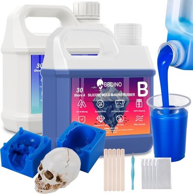 BBDINO Silicone Mold Making Kit, Liquid Silicone for Molds Making 30A Sapphire B