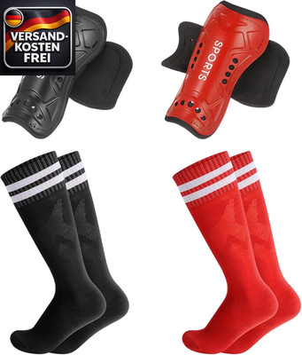 Kinderfußball Schienbeinschoner mit Socken   Stoßdämpfend, atmungsaktiv, verstel