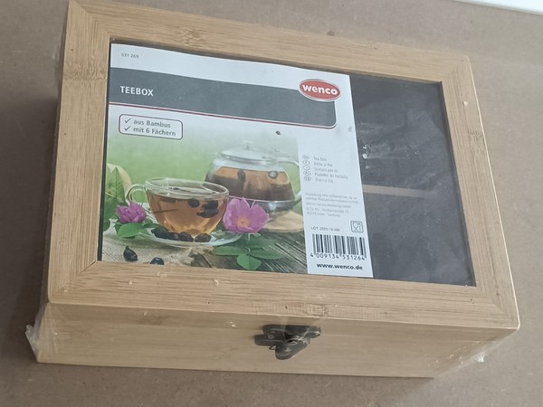 Wenko Teebox Bambus Teedose Teebeutel Aufbewahrung Teekiste Teebeutelbox-image