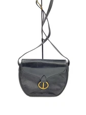 Christian Dior Shoulder Bag Leather Black