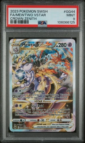 2023 POKEMON SWORD & SHIELD CROWN ZENITH #GG44 FULL ART/MEWTWO VSTAR PSA 9