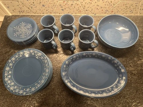 Fiestaware Fiesta Set Lapis Christmas Snowflake Macy’s Exclusive 20 Pieces