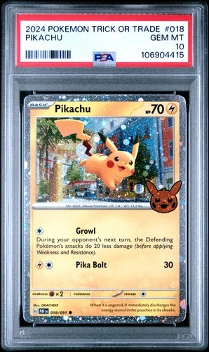 2024 POKEMON TRICK OR TRADE #018 PIKACHU PSA 10