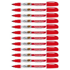 Thornton's Art Supply Oil-Based Paint Marker, Fine Point, Red Ink, 12-Count